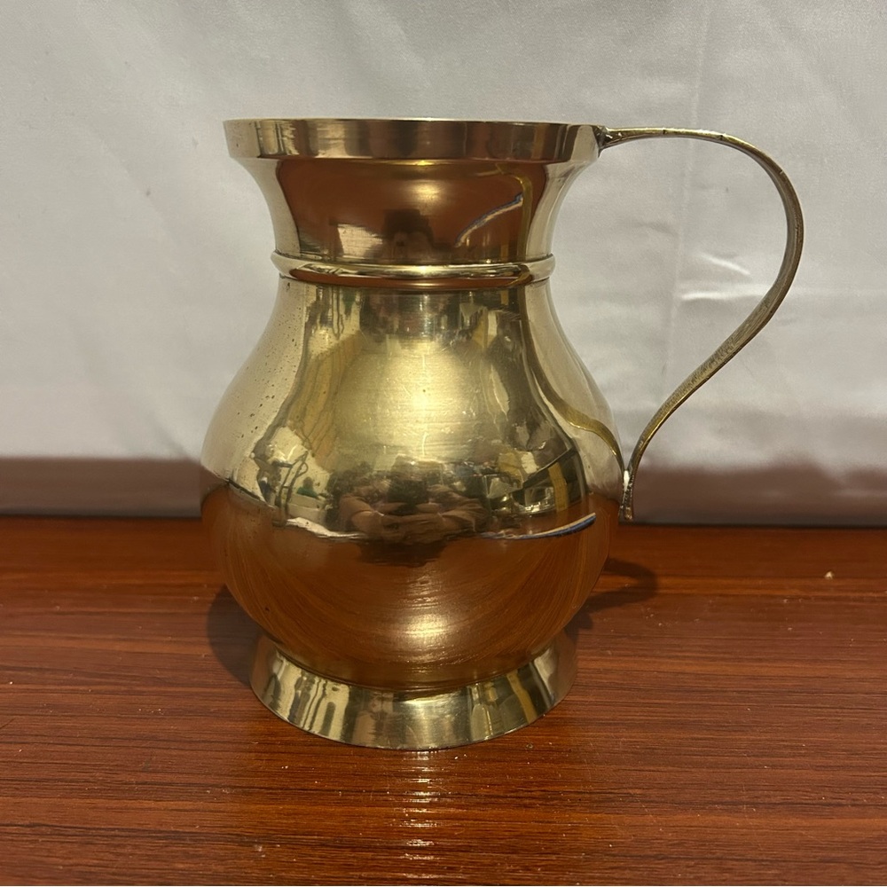 Vintage Handmade Solid BRASS Pitcher 5.5 Inches Made In INDIA
